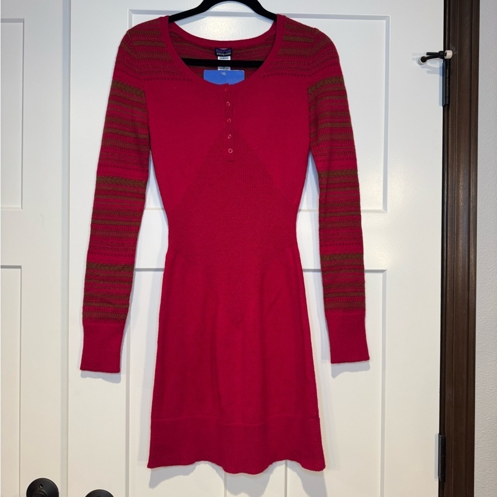 Patagonia Rios Secret Sweater Dress Jeweled Berry Lambswool Nwt